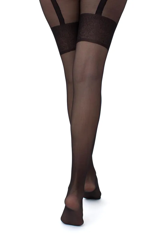 Колготки с эротическим вырезом Intimo noir 20 den model 1 Giulia (nero)