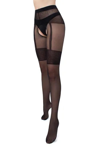 Колготки с эротическим вырезом Intimo noir 20 den model 1 Giulia (nero)