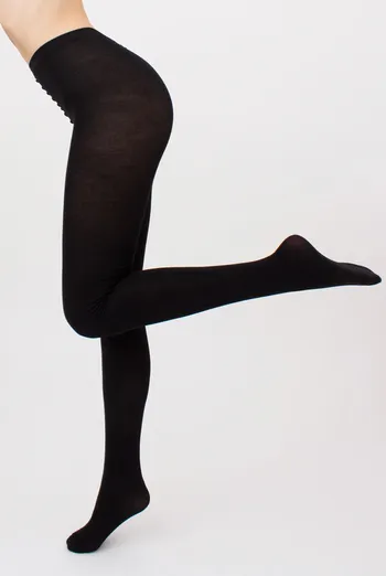 Теплые хлопковые колготки Lucky cotton 200 den Giulia (nero), черный