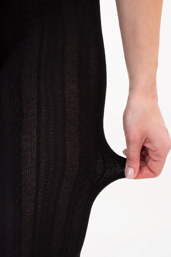 Колготки теплые с узором CABLE 150 (2) Giulia (black), черный