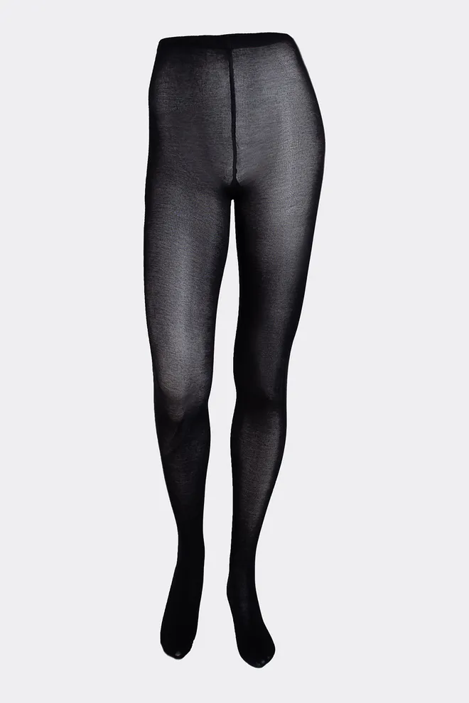 Колготки теплые из хлопка MICROCOTTON 100 Giulia (nero), черный