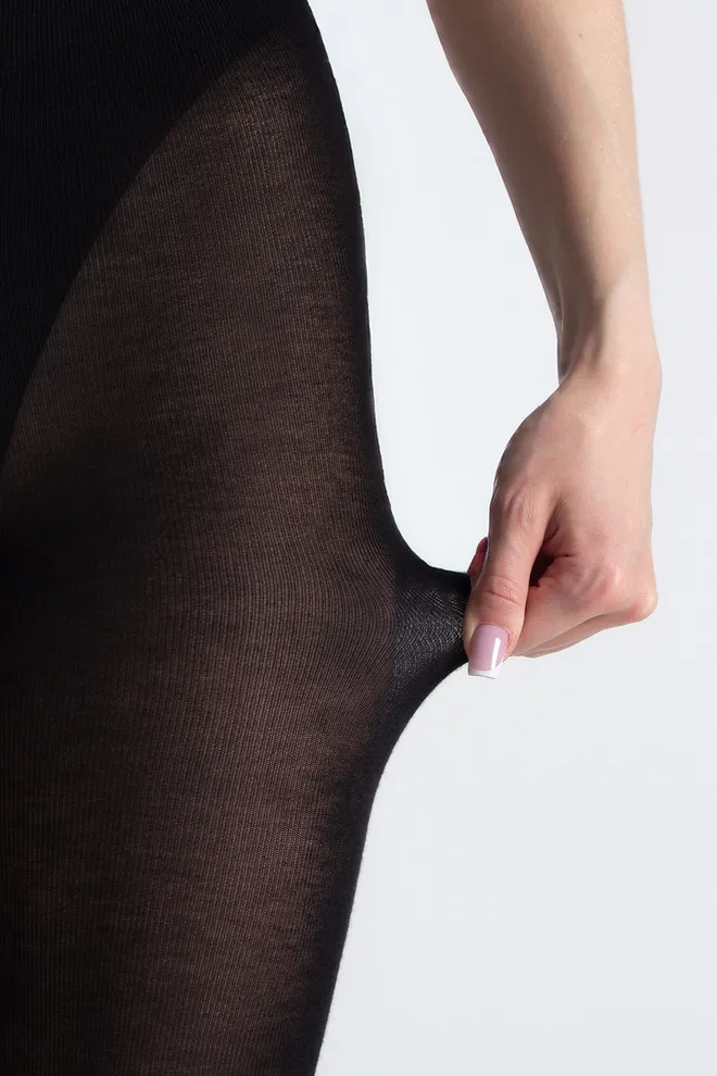 Колготки теплые из хлопка MICROCOTTON 100 Giulia (nero), черный