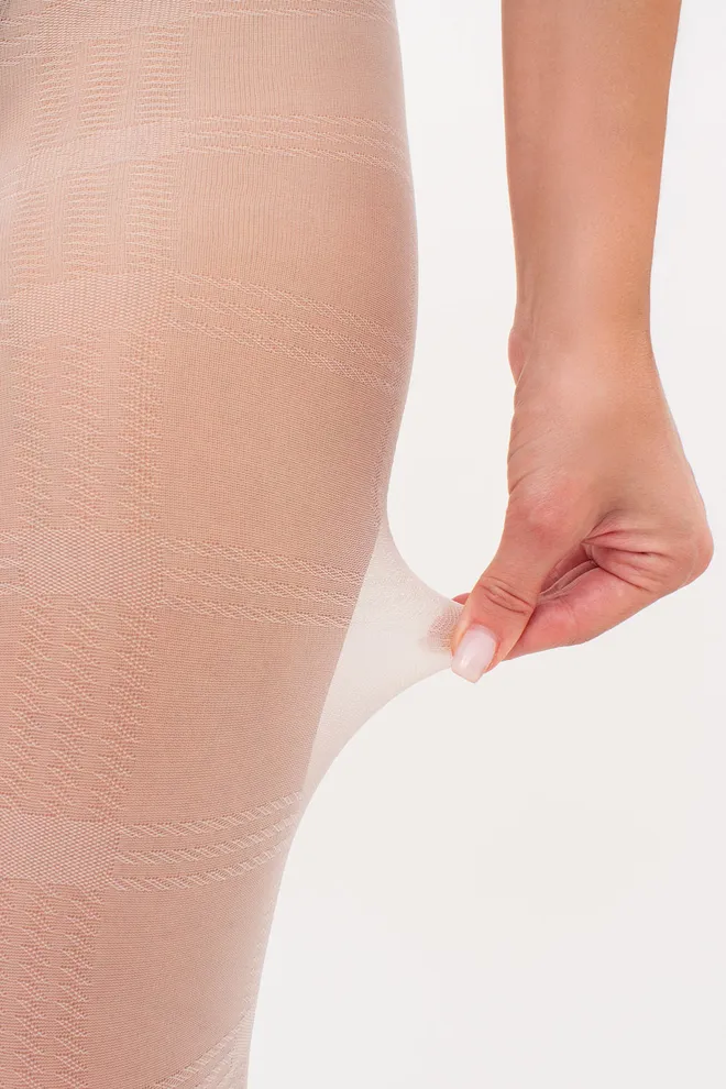 Колготки в клетку MEGAN 40 (8) Giulia (crema), белый