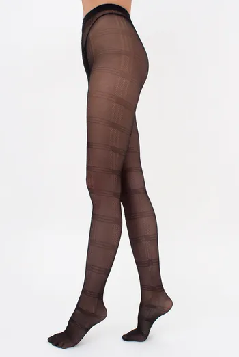 Колготки в клетку MEGAN 40 (8) Giulia (nero), черный