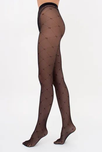 Колготки в ромбы с бантиками INSOMNIA 20 (5) Giulia (nero), черный Колготки в ромбы с бантиками INSOMNIA 20 (5) Giulia (nero), черный