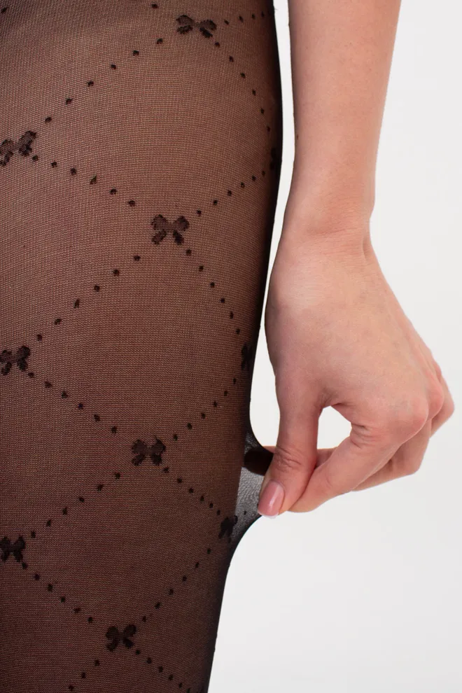 Колготки в ромбы с бантиками INSOMNIA 20 (5) Giulia (nero), черный