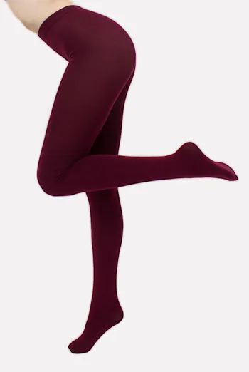 Теплые хлопковые колготки LUCKY COTTON 200 Giulia (marsala), бордовый