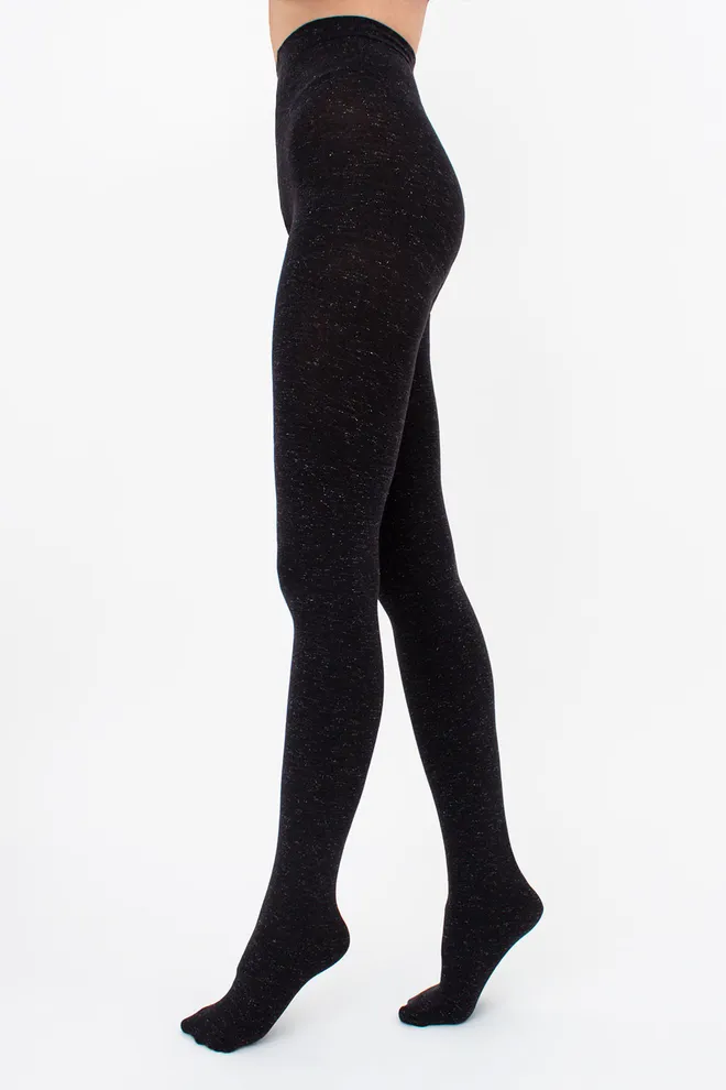 Теплые хлопковые колготки с люрексом SOFT COTTON LUREX Giulia (nero), черный