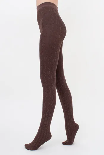 Теплые фактурные колготки BRAID 150 (3) Giulia (deep taupe), коричневый