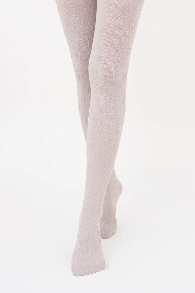 Теплые фактурные колготки BRAID 150 (3) Giulia (moonlight), бежевый