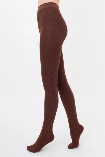Теплые фактурные колготки с геометрическим рисунком BRAID 150 (1) Giulia (mink), коричневый Теплые фактурные колготки с геометрическим рисунком BRAID 150 (1) Giulia (mink), коричневый