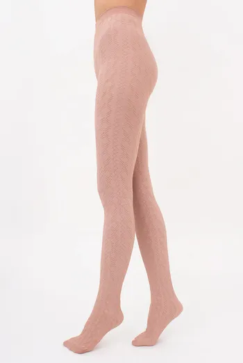 Теплые фактурные колготки с геометрическим рисунком BRAID 150 (1) Giulia (roe buck), бежевый