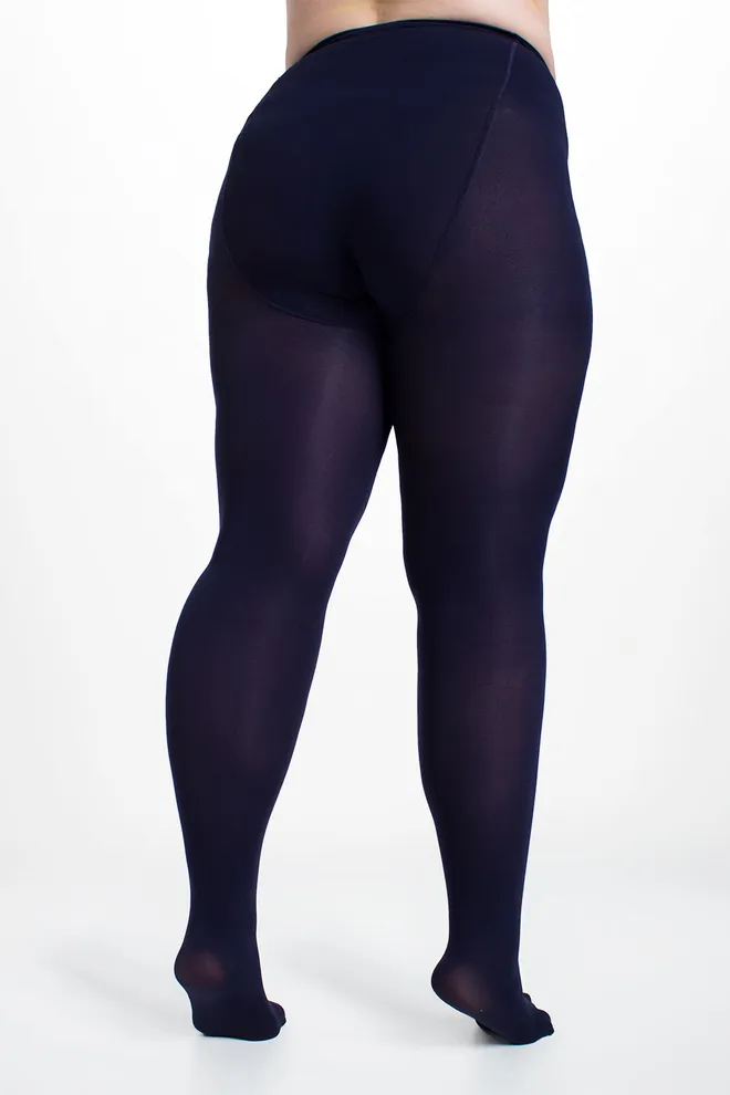 Женские колготки больших размеров POSITIVE MICRO 70 Giulia (deep navy), синий