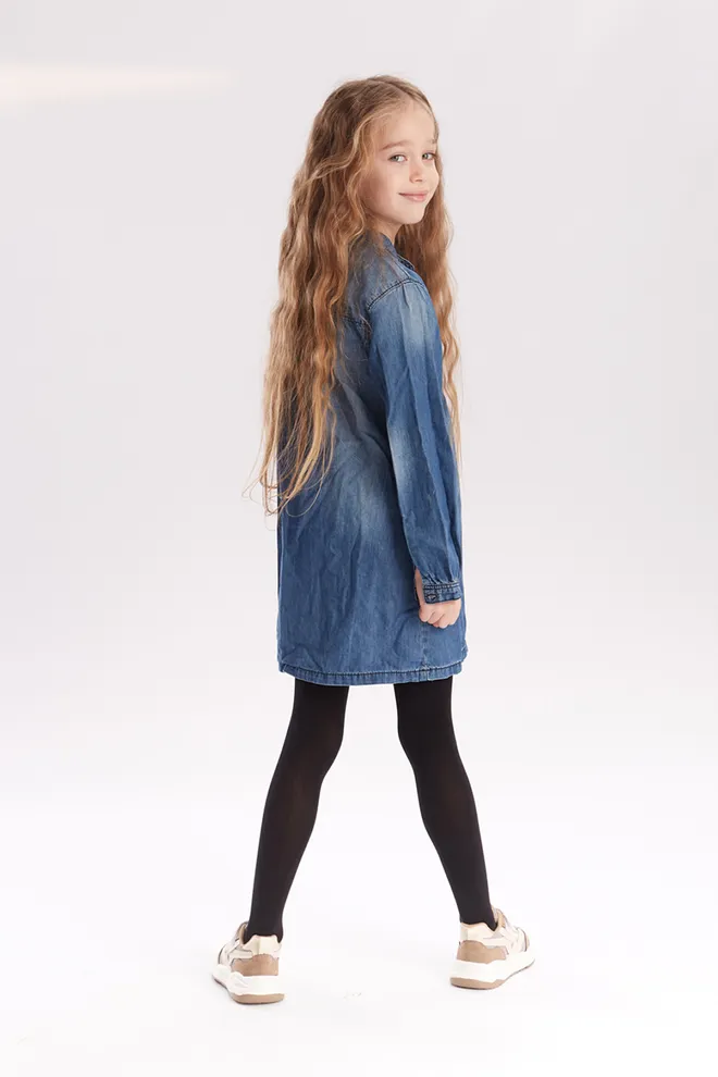 Детские однотонные колготки из микрофибры Betty 80 den Giulia (nero)