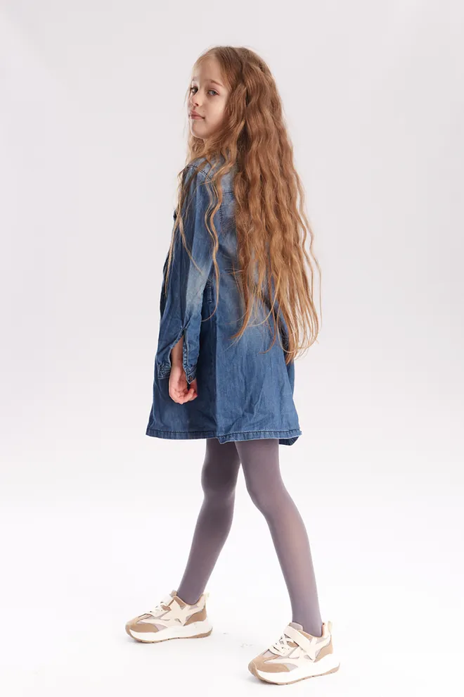 Детские однотонные колготки из микрофибры Betty 80 den Giulia (grafite)