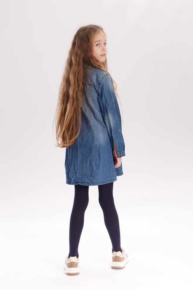 Детские однотонные колготки из микрофибры Betty 80 den Giulia (marino)