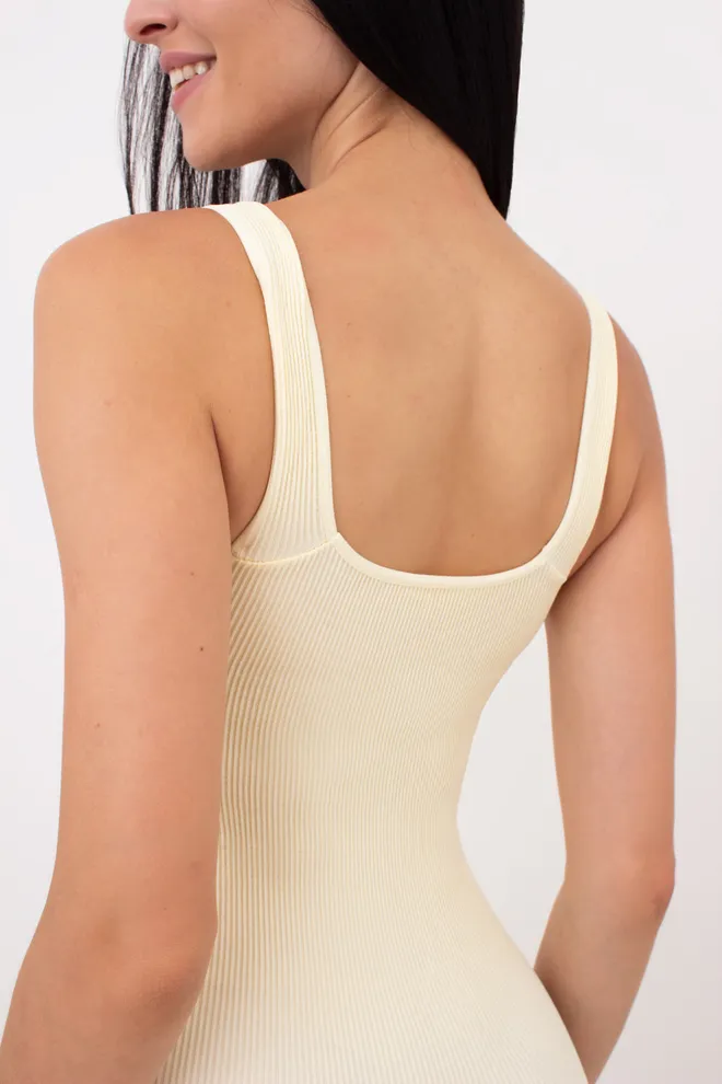 Жіночий комбінезон в рубчик JUMPSUIT RIB CO GIULIA x Lichi by Lichi (milk), жовтий