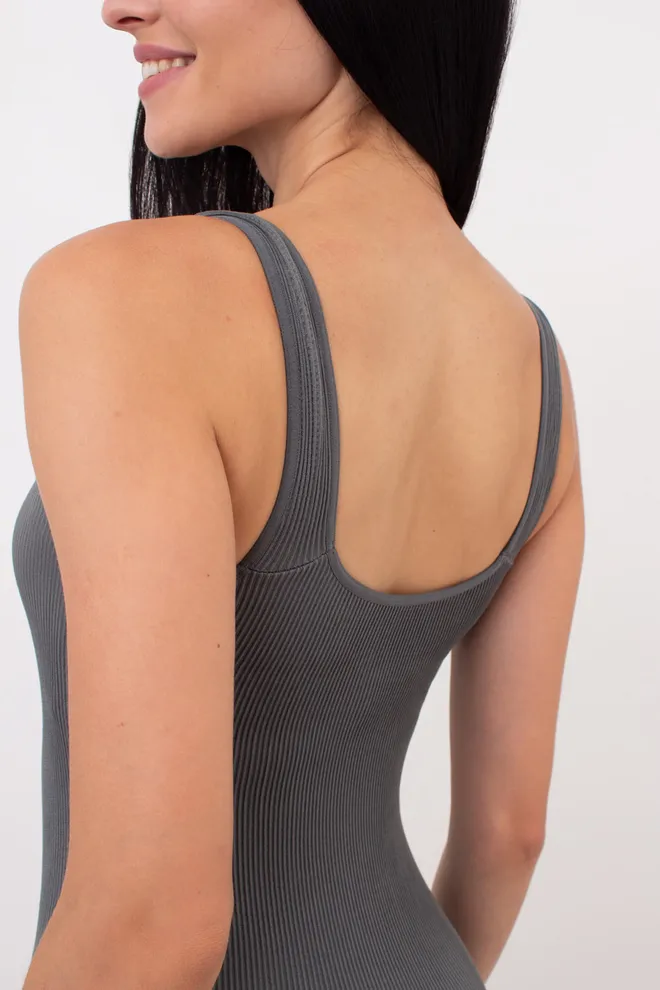 Жіночий комбінезон в рубчик JUMPSUIT RIB CO GIULIA x Lichi by Lichi (graphite), сірий