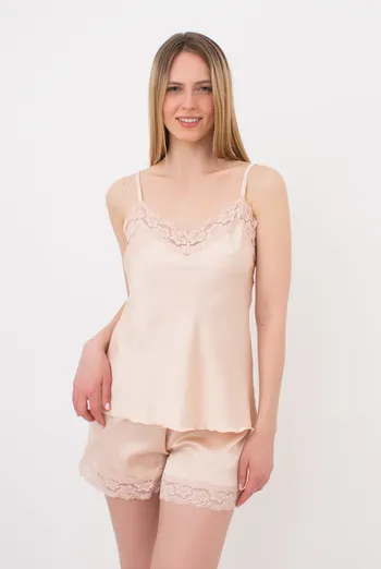 Пижама женская с шортами HELENA 6007/051 Giulia (naturale), бежевый Пижама женская с шортами HELENA 6007/051 Giulia (naturale), бежевый