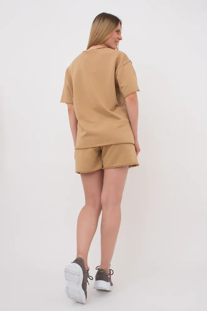 Комплект футболка и шорты хлопковые STREET STYLE 6124/160 Giulia (mustard), бежевый