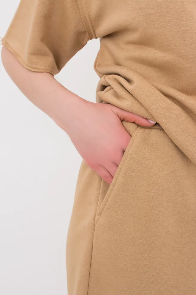 Комплект футболка и шорты хлопковые STREET STYLE 6124/160 Giulia (mustard), бежевый