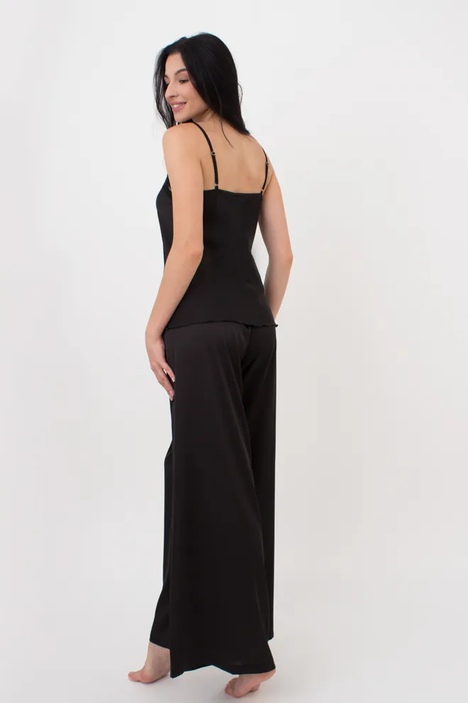Пижама женская с широкими штанами HELENA 5008/051 Giulia (black), черный