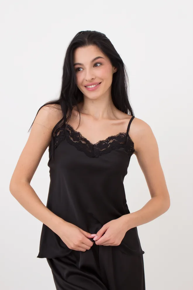 Пижама женская с широкими штанами HELENA 5008/051 Giulia (black), черный