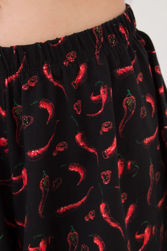 Женский комплект футболка и шорты BUNTARKA PRINT 6125/010 Giulia (black/black/peppers), черный