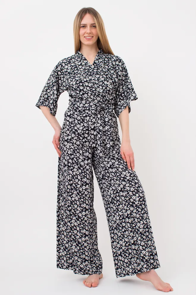 Костюм женский жакет и свободные штаны WILDFLOWERS 5601/040 Giulia (blue), синий