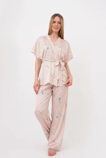 Женский комплект жакет и штаны SAKURA 5603/050 Giulia (beige), бежевый Женский комплект жакет и штаны SAKURA 5603/050 Giulia (beige), бежевый