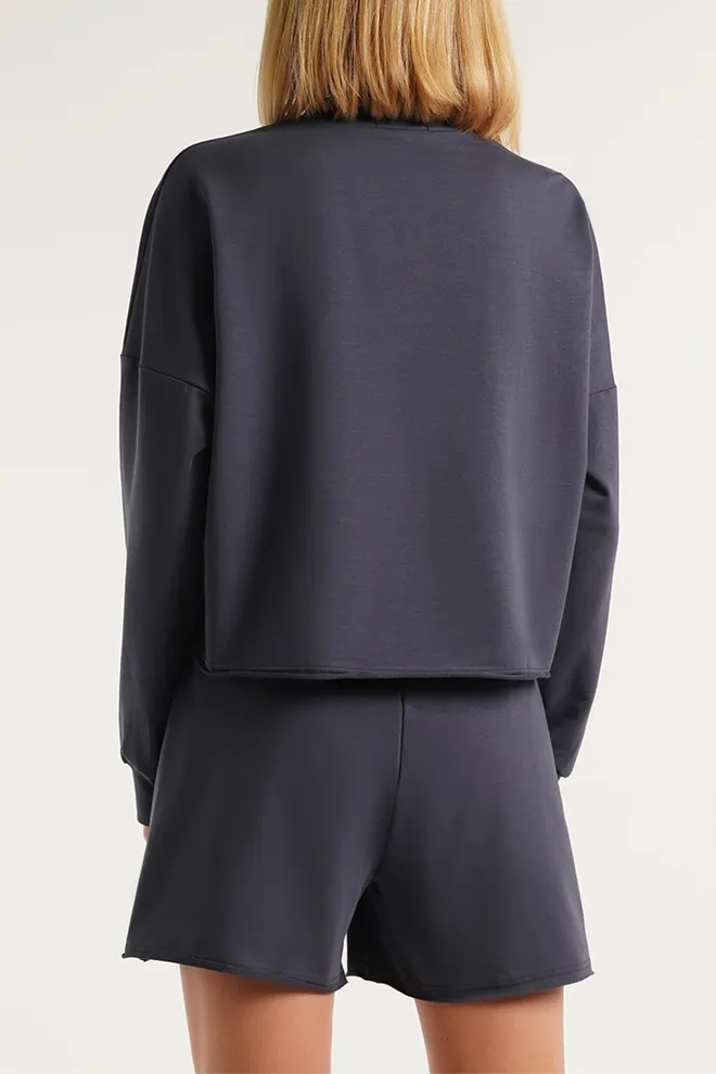 Хлопковый свитшот укороченный STREET STYLE 4415/180 Giulia (graphite), серый