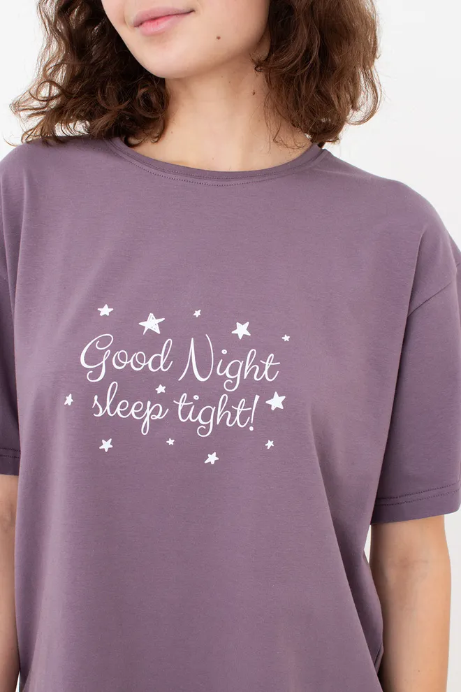 Хлопковая пижама с шортами LUNAR REVERIE 6129/010 Giulia (muted mauve/print), фиолетовый