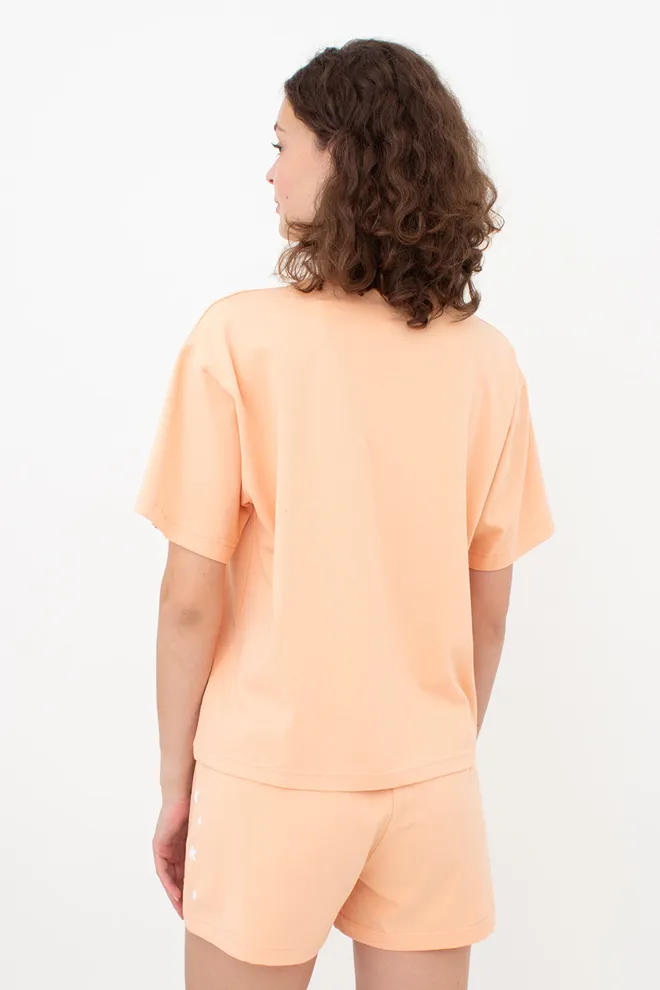 Хлопковая пижама с шортами LUNAR REVERIE 6129/010 Giulia (peach/print), оранжевый