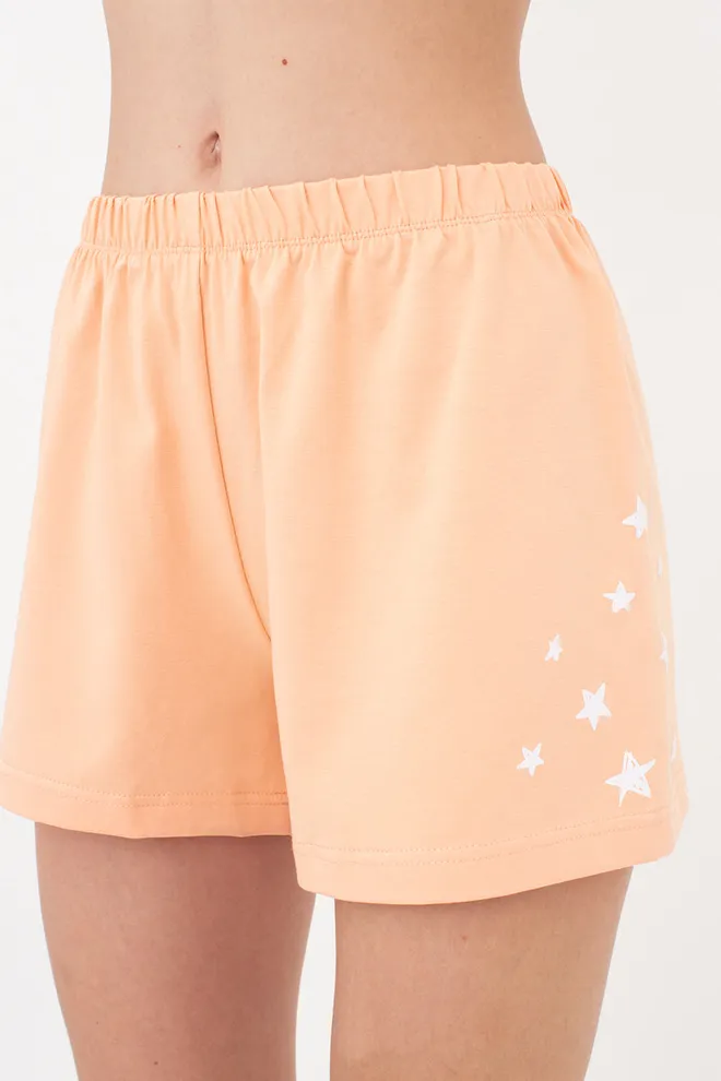 Хлопковая пижама с шортами LUNAR REVERIE 6129/010 Giulia (peach/print), оранжевый