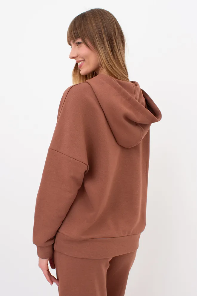 Хлопковое женское худи STREET STYLE 4424/160 Giulia (cappuccino), коричневый