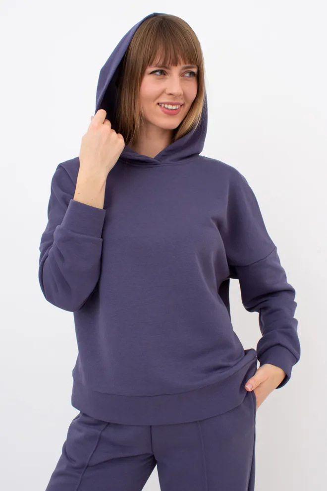 Хлопковое женское худи STREET STYLE 4424/160 Giulia (jeans), синий