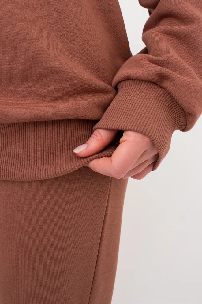 Свитшот с фактурными вставками на рукавах STREET STYLE 4423/160 Giulia (cappuccino), коричневый