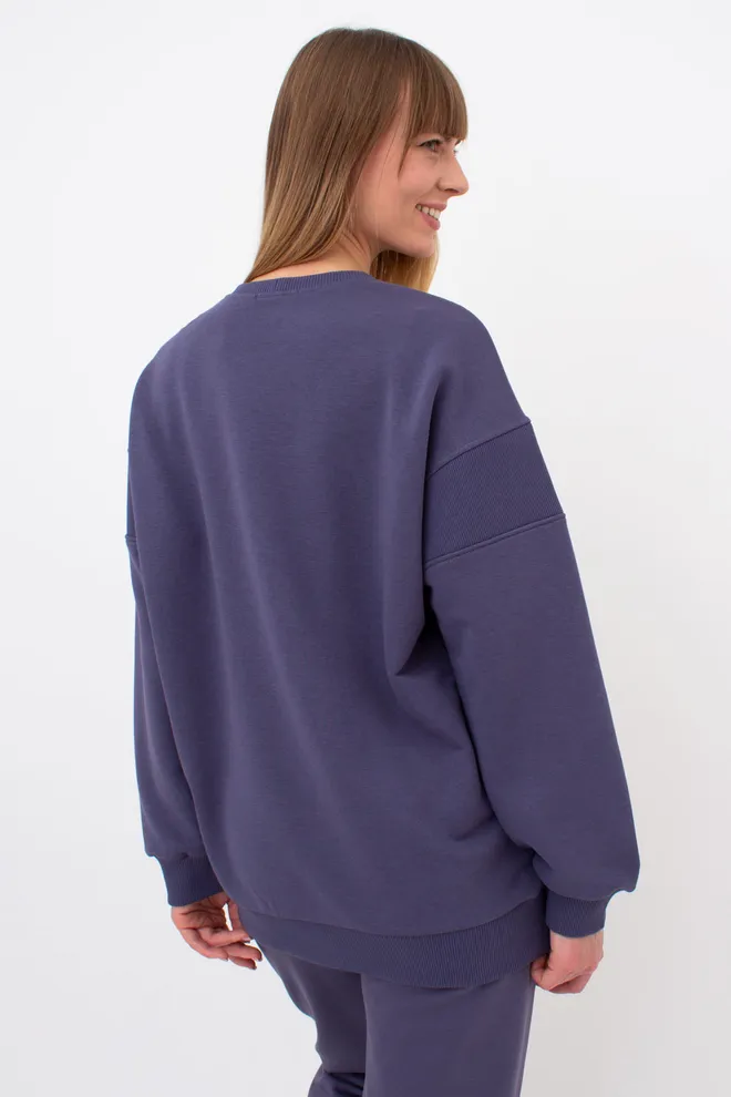 Свитшот с фактурными вставками на рукавах STREET STYLE 4423/160 Giulia (jeans), синий