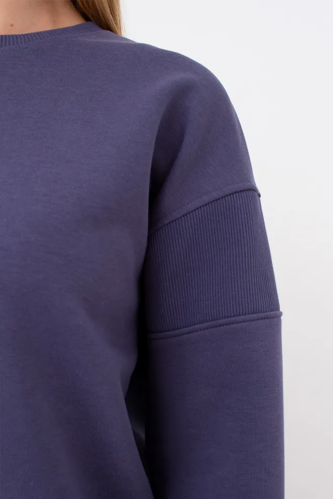 Свитшот с фактурными вставками на рукавах STREET STYLE 4423/160 Giulia (jeans), синий