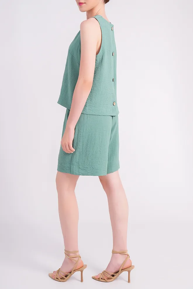 Женский комплект из жатого льна FLAWLESS 6701/260 Giulia (mossy sage), зеленый