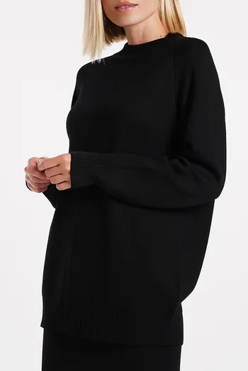 Джемпер удлиненный из шерсти мериноса FREYJA 4421/230 Giulia (black), черный Джемпер удлиненный из шерсти мериноса FREYJA 4421/230 Giulia (black), черный