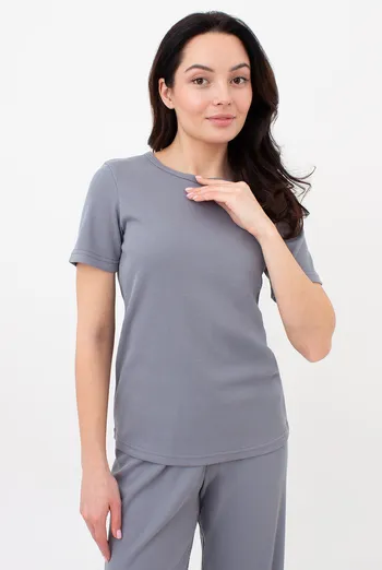 Футболка женская в рубчик RIB 4804/010 Giulia (grey), серый