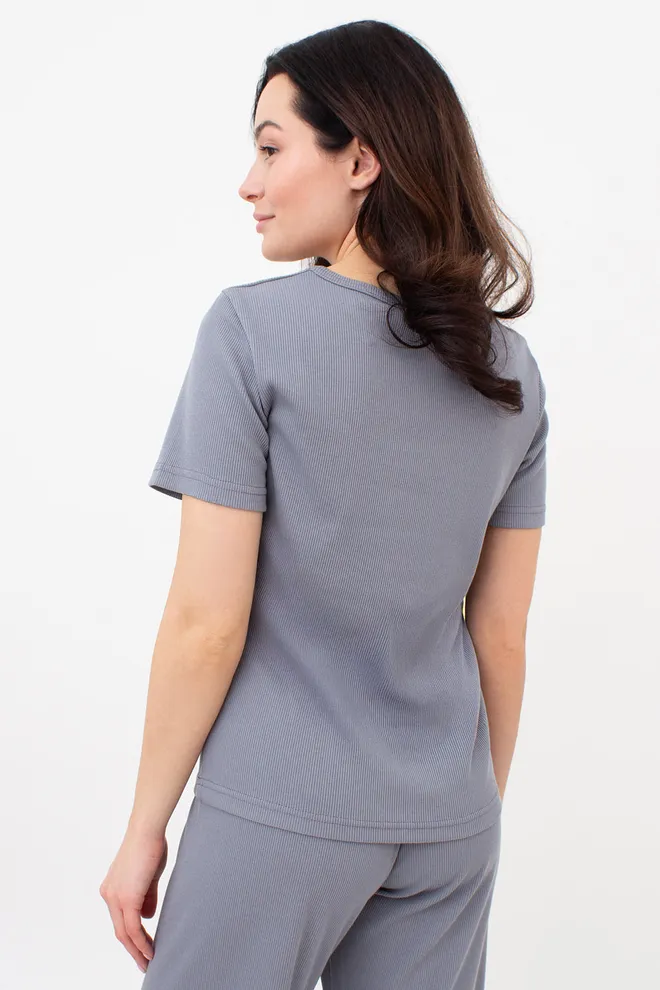 Футболка женская в рубчик RIB 4804/010 Giulia (grey), серый