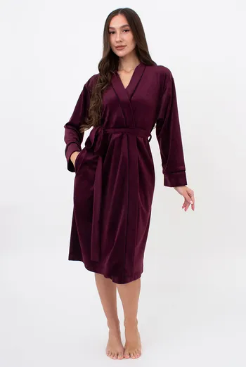 Халат теплый женский SOFT WINTER 7331/080 Giulia (winery), бордовый Халат теплый женский SOFT WINTER 7331/080 Giulia (winery), бордовый
