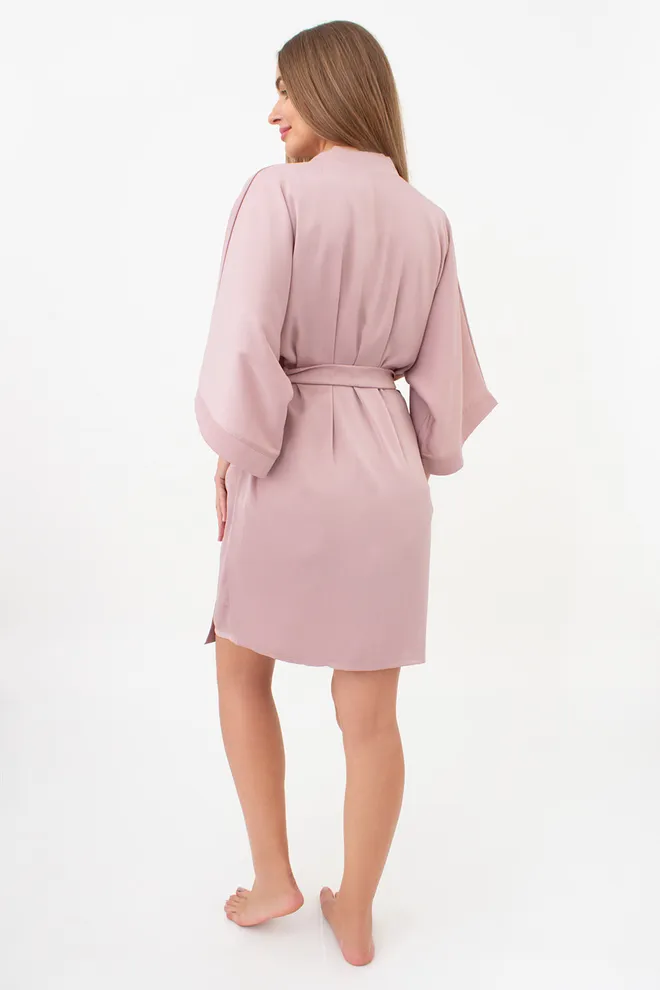 Халат из жатого шелка CREME FOLD 7205/050 Giulia (soft rose), розовый