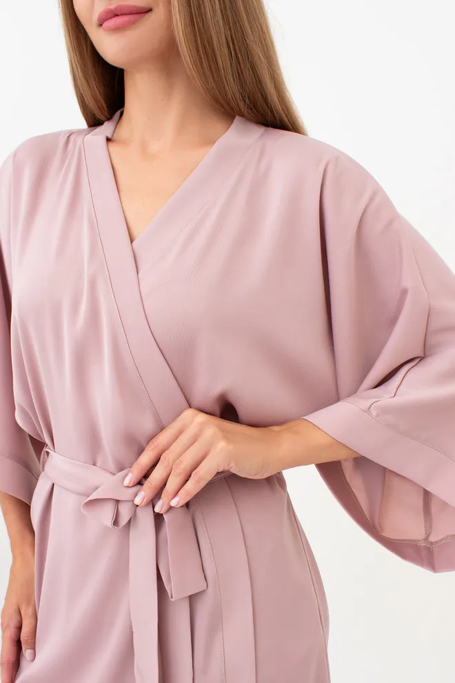 Халат из жатого шелка CREME FOLD 7205/050 Giulia (soft rose), розовый