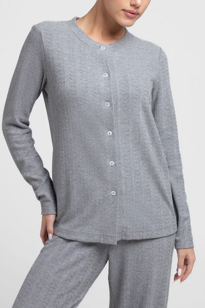 Трикотажная кофта на пуговицах SWAGGIT 4505/280 Giulia (grey), серый