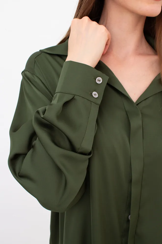 Комплект из шелка (блуза и брюки) HELENA 5901/050 Giulia (forest green), зеленый