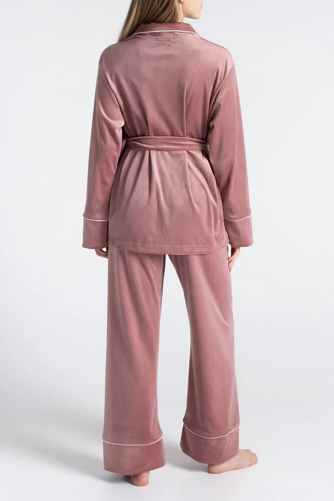 Комплект штаны и кофта на пуговицах с поясом SOFT WINTER 5509/080 Giulia (dusty rose), розовый