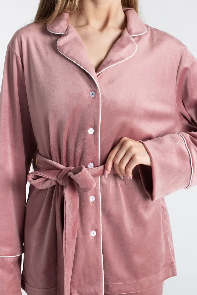 Комплект штаны и кофта на пуговицах с поясом SOFT WINTER 5509/080 Giulia (dusty rose), розовый